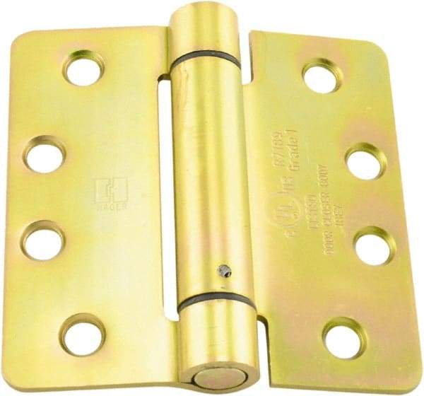 Hager - 4" Wide x 4" High Standard Weight Ball Bearing Residential Hinge - Round Edge, Steel, Zinc Finish - Eagle Tool & Supply