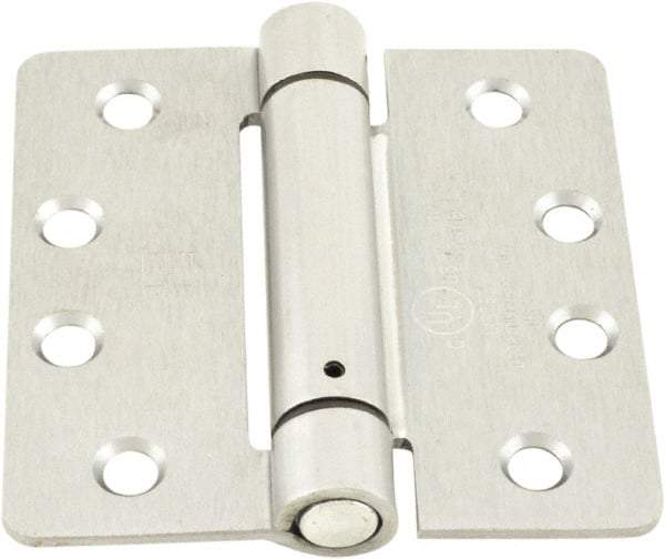 Hager - 4" Wide x 4" High Standard Weight Ball Bearing Residential Hinge - Round Edge, Steel, Satin Chrome Finish - Eagle Tool & Supply