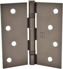 Hager - 4" Wide x 4" High Standard Weight Ball Bearing Residential Hinge - Square Edge, Steel, Matte Antique Bronze Finish - Eagle Tool & Supply