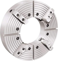 Samchully - 4 Jaw, 600mm Diam, Independent Manual Lathe Chuck - Plain Back Mount, Adjustable, 120mm Through Hole Diam, Cast Iron (Semi-Steel) - Eagle Tool & Supply