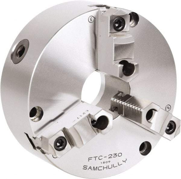 Samchully - 3 Jaw, 810mm Diam, Self Centering Manual Lathe Chuck - Front Mount, Adjustable, 375mm Through Hole Diam, Forged Steel - Eagle Tool & Supply