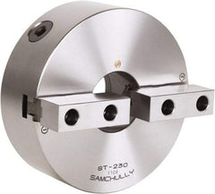Samchully - 2 Jaw, 273mm Diam, Self Centering Manual Lathe Chuck - Front Mount, Adjustable, 89mm Through Hole Diam, Forged Steel - Eagle Tool & Supply