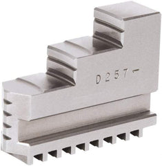 Samchully - 12" Max Chuck Diam Compatibility, Steel Square Serrated Hard Lathe Top Jaws - 2 Steps, 30mm Wide x 110mm Long x 82.5mm High - Eagle Tool & Supply