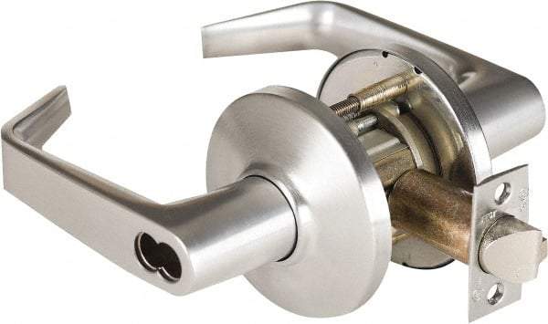 Stanley - Grade 1 Institution Lever Lockset - 2-3/4" Back Set, Zinc, Satin Chrome Finish - Eagle Tool & Supply