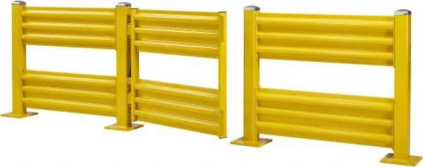 Steel King - Steel Self Closing Rail Safety Gate - Fits 48" Clear Opening, 43-3/4" Wide x 39" Door Height, 100 Lb, Safety Yellow - Eagle Tool & Supply