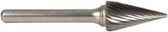 M.A. Ford - 6mm Cut Diam, 6mm Shank Diam, Cone Head Single Cut Burr - Carbide, Flat End, 25mm LOC, 50mm OAL - Eagle Tool & Supply