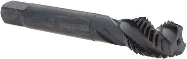 Emuge - 5/8-11 UNC 3 Flute 2B Modified Bottoming Spiral Flute Tap - Cobalt, Oxide Finish, 3-13/16" OAL, Right Hand Flute, Right Hand Thread, Series Enorm - Eagle Tool & Supply