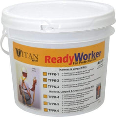 Miller - 310 Lb. Capacity, General Use Fall Protection Kit - Back D Ring, 6 Ft. Lanyard Long, Gold and Black - Eagle Tool & Supply
