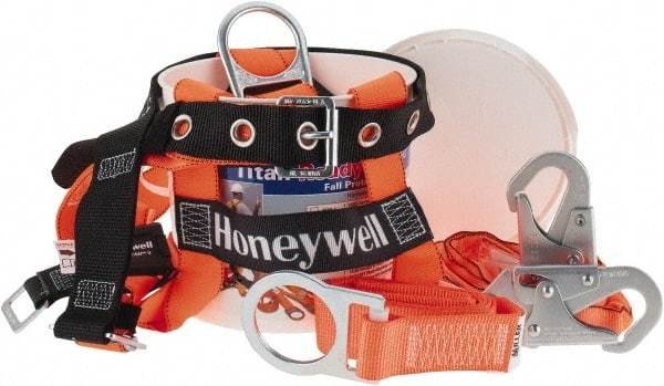 Miller - 310 Lb. Capacity, General Use Fall Protection Kit - Back D Ring, 6 Ft. Lanyard Long, Gold and Black - Eagle Tool & Supply