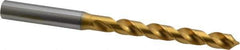 OSG - 8.24992mm 120° Vanadium High Speed Steel Jobber Drill - TiN Finish, Right Hand Cut, Spiral Flute, Straight Shank, 125mm OAL, Standard Point - Eagle Tool & Supply
