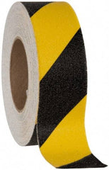 NMC - Black & Yellow Striped Anti-Slip Vinyl Tape - 2" Wide x 60' Long x 0.02" Thick, General Traffic - Eagle Tool & Supply