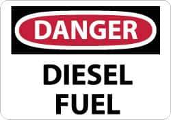 NMC - "Danger - Diesel Fuel", 10" Long x 14" Wide, Pressure-Sensitive Vinyl Safety Sign - Rectangle, 0.004" Thick, Use for Hazardous Materials - Eagle Tool & Supply