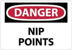 NMC - "Danger - Nip Points", 10" Long x 14" Wide, Rigid Plastic Safety Sign - Rectangle, 0.05" Thick, Use for Accident Prevention - Eagle Tool & Supply