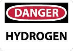 NMC - "Danger - Hydrogen", 10" Long x 14" Wide, Aluminum Safety Sign - Rectangle, 0.04" Thick, Use for Hazardous Materials - Eagle Tool & Supply