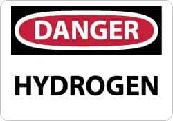 NMC - "Danger - Hydrogen", 10" Long x 14" Wide, Rigid Plastic Safety Sign - Rectangle, 0.05" Thick, Use for Hazardous Materials - Eagle Tool & Supply