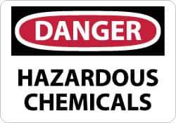 NMC - "Danger - Hazardous Chemicals", 10" Long x 14" Wide, Fiberglass Safety Sign - Rectangle, 0.095" Thick, Use for Hazardous Materials - Eagle Tool & Supply