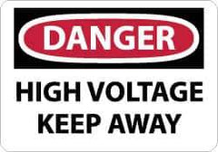 NMC - "Danger - High Voltage - Keep Away", 10" Long x 14" Wide, Aluminum Safety Sign - Rectangle, 0.04" Thick, Use for Accident Prevention - Eagle Tool & Supply