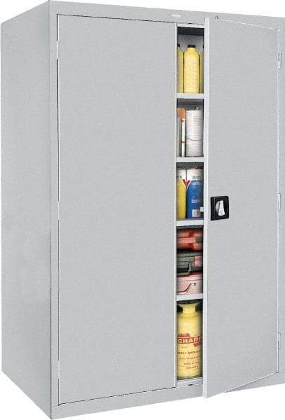 Sandusky Lee - 5 Shelf Locking Storage Cabinet - Steel, 46" Wide x 24" Deep x 72" High, Gray - Eagle Tool & Supply