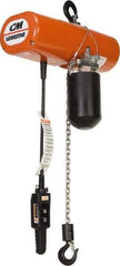 CM - 1/8 Ton Capacity, 60 FPM Lift Speed, 230/460 Volt, Hoist with Motorized Trolley - 0.5 Output hp, 15' Max Lift, 16-13/16" Min Headroom, 1 Chain - Eagle Tool & Supply