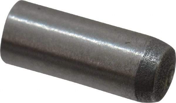 Made in USA - 3mm Diam x 8mm Pin Length 416 Stainless Steel Precision Dowel Pin - C 36-42 Hardness, 1 Beveled & 1 Rounded End - Eagle Tool & Supply