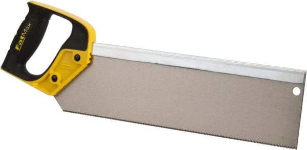 Stanley - 14" Hardened Steel Blade Back Saw - Plastic Handle, Closed Grip, 18" OAL - Eagle Tool & Supply