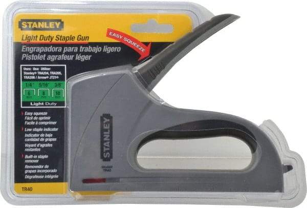 Stanley - Manual Staple Gun - 1/4, 5/16, 3/8" Staples, Silver, Steel - Eagle Tool & Supply