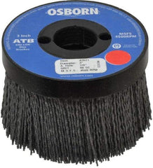 Osborn - 3" 80 Grit Silicon Carbide Crimped Disc Brush - Medium Grade, Plain Hole Connector, 1-1/2" Trim Length, 3/4" Shank Diam, 7/8" Arbor Hole - Eagle Tool & Supply