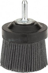 Osborn - 2" 80 Grit Silicon Carbide Crimped Disc Brush - Medium Grade, Quick Change Connector, 1-3/8" Trim Length, 1/4" Shank Diam - Eagle Tool & Supply