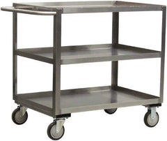 Jamco - 1,200 Lb Capacity, 30" Wide x 18" Long x 39" High Shelf Cart - 3 Shelf, Stainless Steel - Eagle Tool & Supply