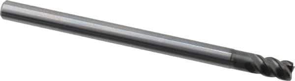 OSG - 6mm, 4 Flute, Single End, Solid Carbide, 0.5mm Corner Radius End Mill - 90mm OAL, 45° Helix, Right Hand Flute, 9mm LOC, Right Hand Cut, 18mm Extended Reach - Eagle Tool & Supply