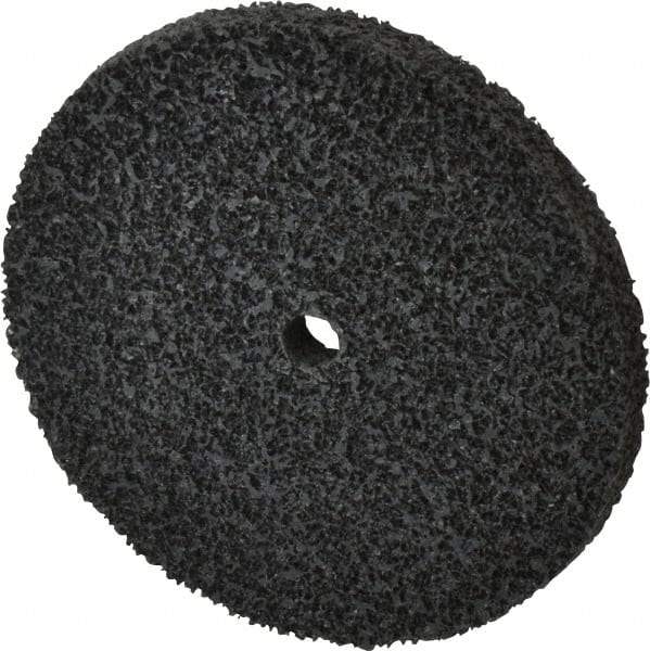 Brite Star - 3" Diam, 1/4" Face Width, 1/4" Center Hole, Fine Grade, Silicon Carbide Deburring Wheel - Unitized, Soft Density 2 Grade, 12,100 RPM - Eagle Tool & Supply
