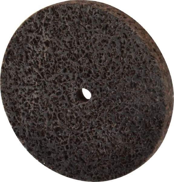 Brite Star - 3" Diam, 5/16" Face Width, 1/4" Center Hole, Medium Grade, Aluminum Oxide Deburring Wheel - Unitized, Hard Density 6 Grade, 18,100 RPM - Eagle Tool & Supply