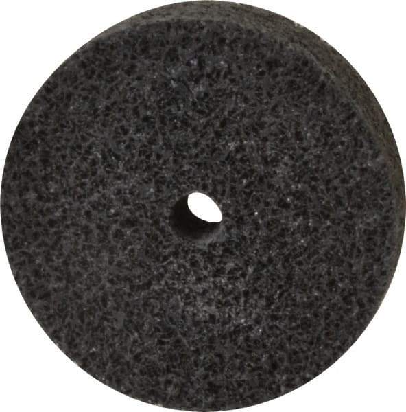 Brite Star - 2" Diam, 1/2" Face Width, 1/4" Center Hole, Fine Grade, Silicon Carbide Deburring Wheel - Unitized, Soft Density 2 Grade, 16,100 RPM - Eagle Tool & Supply