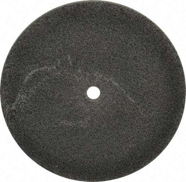 Brite Star - 6" Diam, 1/4" Face Width, 1/2" Center Hole, Fine Grade, Silicon Carbide Deburring Wheel - Unitized, Soft Density 2 Grade, 5,000 RPM - Eagle Tool & Supply
