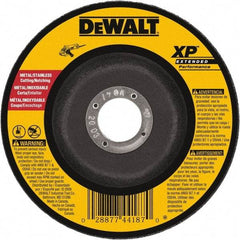 DeWALT - 24 Grit, 5" Wheel Diam, 1/8" Wheel Thickness, Type 27 Depressed Center Wheel - Zirconia Alumina, Resinoid Bond, 12,200 Max RPM, Compatible with Angle Grinder - Eagle Tool & Supply