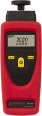 Amprobe - Accurate up to 0.02%, Contact and Noncontact Tachometer - 8 Inch Long x 9 Inch Wide x 1-3/4 Inch Meter Thick, 1 to 99,999 (Optical) and 19,999 (Mechanical) RPM Measurement - Eagle Tool & Supply