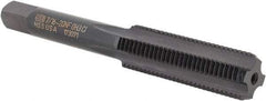 Union Butterfield - 7/16-20 UNF 3B 4 Flute Nitride/Oxide Finish High Speed Steel Straight Flute Standard Hand Tap - Bottoming, Right Hand Thread, 3-5/32" OAL, 1-7/16" Thread Length, H3 Limit, Oversize - Exact Industrial Supply