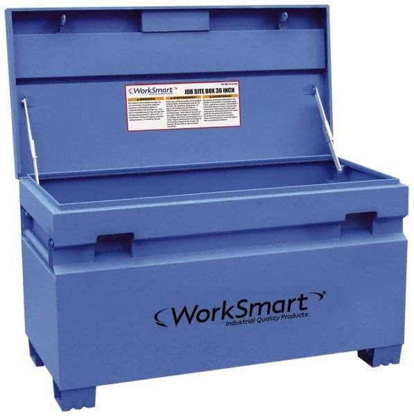 Value Collection - 36" Wide x 17" Deep x 21-5/16" High Job Site Box - Steel, Blue - Eagle Tool & Supply