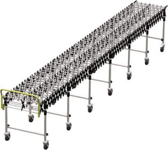 Value Collection - 18 Inches Wide x 7 Ft. to 22 Ft. Extended Length Flexible Conveyor - 31-1/2 to 39.4" High, 7 Leg Sets per Unit, 7 Wheels per Axle - Eagle Tool & Supply