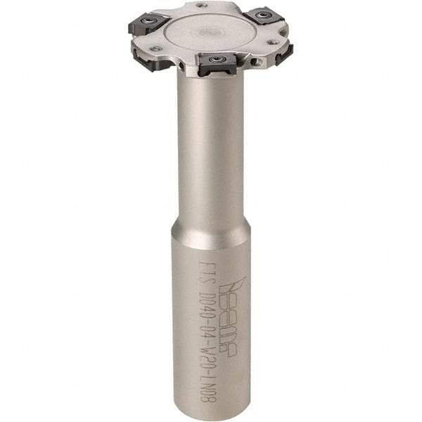 Iscar - Shank Connection, 7/8" Depth of Cut, 2-1/2" Cutter Diam, 5 Tooth Indexable Slotting Cutter - 3/4" Shank Diam, ETS-LN08 Toolholder, LNET 08 Insert, Right Hand Cutting Direction - Eagle Tool & Supply