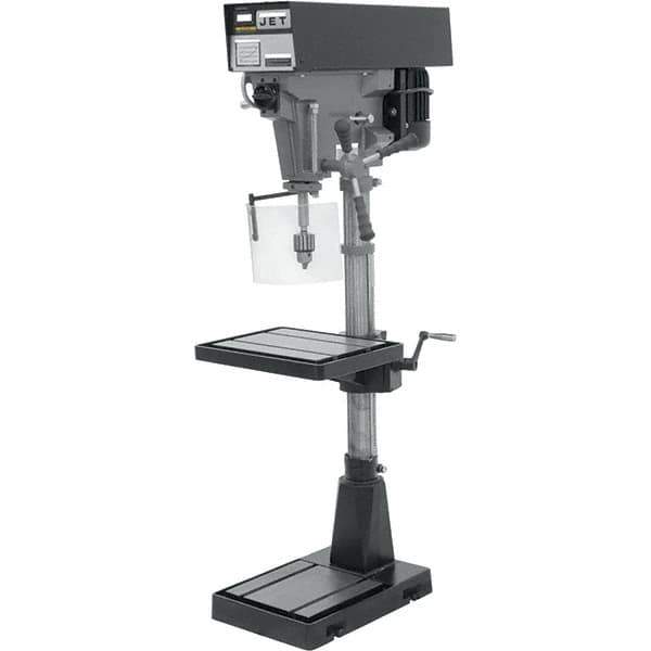 Jet - 15" Swing, Variable Speed Pulley Drill Press - Variable Speed, 1 hp, Single Phase - Eagle Tool & Supply