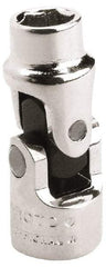 Proto - 1/4" Drive, Standard Hand Socket - 6 Points, 1-31/64" OAL, Alloy Steel, Chrome Finish - Eagle Tool & Supply