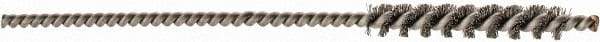 Brush Research Mfg. - 4mm Diam Helical Stainless Steel Tube Brush - 0.003" Filament Diam, 1" Brush Length, 3" OAL, 0.072" Diam Shank - Eagle Tool & Supply