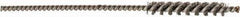 Brush Research Mfg. - 4mm Diam Helical Stainless Steel Tube Brush - 0.003" Filament Diam, 1" Brush Length, 3" OAL, 0.072" Diam Shank - Eagle Tool & Supply