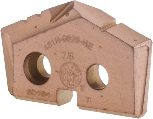 Allied Machine and Engineering - 7/8" Diam x 5/32" Thick, Seat Code 1, 132° Included Angle Spade Drill Insert - AM200 Coated, Cobalt, Grade Super Cobalt, Series GEN2 T-A - Eagle Tool & Supply