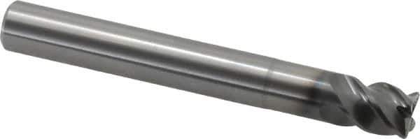 OSG - 3/8", 4 Flute, Single End, Solid Carbide, 0.02" Corner Radius End Mill - 3" OAL, 45° Helix, 3/8" LOC, 1" Extended Reach - Eagle Tool & Supply