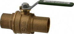 Legend Valve - 1" Pipe, Full Port, Brass Full Port Ball Valve - Bi-Directional, Sweat Ends, Quarter Turn Handle, 600 WOG, 150 WSP - Eagle Tool & Supply