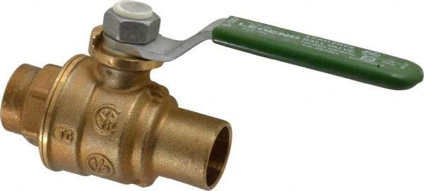 Legend Valve - 1/2" Pipe, Full Port, Brass Full Port Ball Valve - Bi-Directional, Sweat Ends, Quarter Turn Handle, 600 WOG, 150 WSP - Eagle Tool & Supply