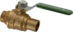 Legend Valve - 1/2" Pipe, Full Port, Brass Full Port Ball Valve - Bi-Directional, Sweat Ends, Quarter Turn Handle, 600 WOG, 150 WSP - Eagle Tool & Supply