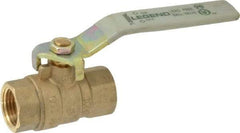 Legend Valve - 1/2" Pipe, Full Port, Brass Full Port Ball Valve - Bi-Directional, FNPT x FNPT Ends, Quarter Turn Handle, 600 WOG, 150 WSP - Eagle Tool & Supply